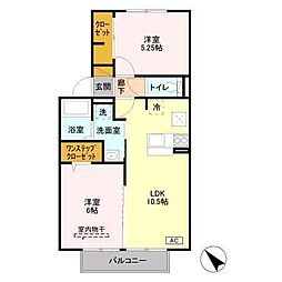 エクレール鷺沼 1階2LDKの間取り