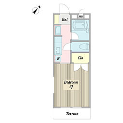 フォルティーノ 1階1Kの間取り