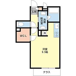 フェリーチェセッテ 1Kの間取図画像