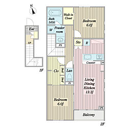 LUMIAS 2LDKの間取図画像