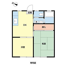サンコーポならしの 2DKの間取図画像