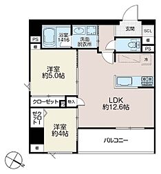 イゾラセレーナ目黒 3階2LDKの間取り