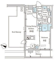 パークアクシス西馬込 5階1LDKの間取り