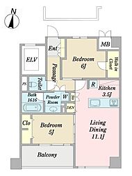 LATTICE東松戸 2LDKの間取図画像