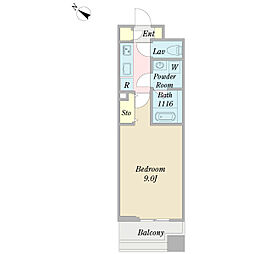 ＭＩＬＩＥＵ　ＢＬＡＮＣＨＥ(ミリューブランシェ) 5階1Kの間取り