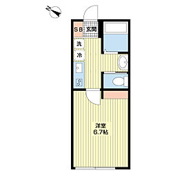 松戸市五香南1丁目アパート 1Kの間取図画像