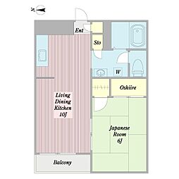 アピア 1LDKの間取図画像