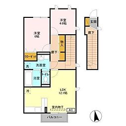 ウエストパーク藤 2LDKの間取図画像