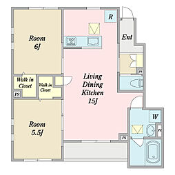 アリアソワン八千代中央I 1階2LDKの間取り