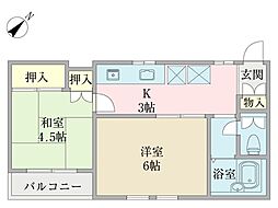 ラ・フィールド 2Kの間取図画像