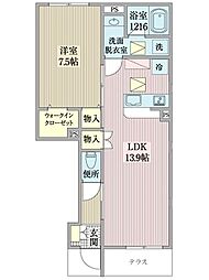MaisonLupinus 1LDKの間取図画像