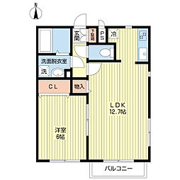 メゾンドシャルマン 1LDKの間取図画像