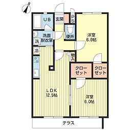 サフィーロ2 2LDKの間取図画像