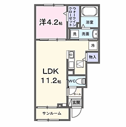 ｂｒｉｓａ　ｄｅｓｐａｃｉｏIII 102 1階1LDKの間取り
