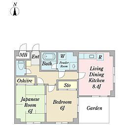 エクセレンス新松戸弐番館 2DKの間取図画像