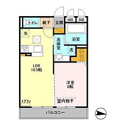 クランリジエル 1LDKの間取図画像