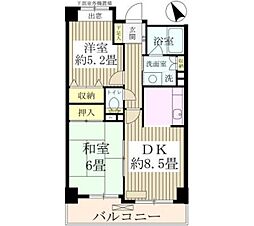 パインエクセレント 2DKの間取図画像