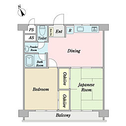マンション第7松戸 2DKの間取図画像