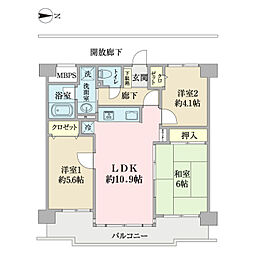 サンマンション松戸常盤平 3LDKの間取図画像
