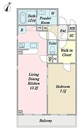 ベルファーム 1LDKの間取図画像