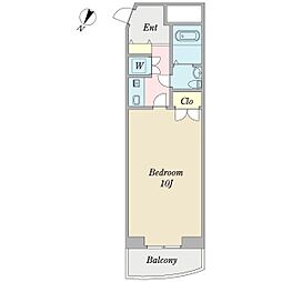 オルトせんげん台 1Kの間取図画像