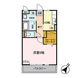 パークセントラル 1Kの間取図画像