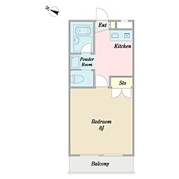 Ｖｉｏｌａ 3階1Kの間取り