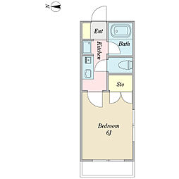 αＮＥＸＴ春日部第2 1階1Kの間取り