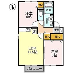 エステートM3 2LDKの間取図画像