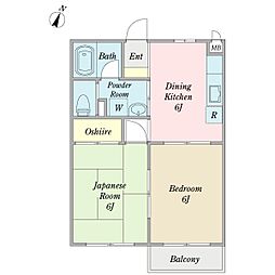 メゾン松倫閣 2DKの間取図画像