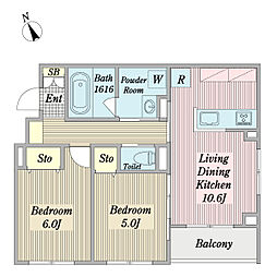 Ｌ’Ｅｘｃｅｌｌｅｎｃｅ　Ｍ 2階2LDKの間取り