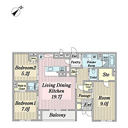 Ｌ’Ｅｘｃｅｌｌｅｎｃｅ　Ｍ 1階3LDKの間取り