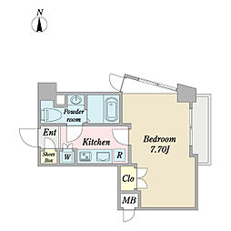 プロシード杉並宮前 1Kの間取図画像