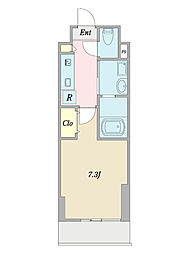 OU桜友 1Kの間取図画像