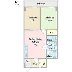 ビクトリーパレス 2LDKの間取図画像