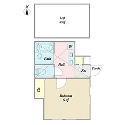 アクタス新小岩 1Kの間取図画像