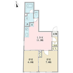 ＳＰＥＣ　ＲＥＳＩＤＥＮＣＥ　西大井 4階2LDKの間取り