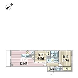 ソヨゴ 3階2LDKの間取り
