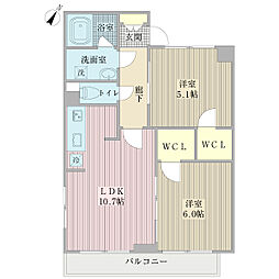 ピュア　ライブ　成和 3階2LDKの間取り