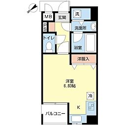Ｏｓｍａｎｔｈｕｓ　Ｈｏｕｓｅ（木犀ハウス) 2階ワンルームの間取り