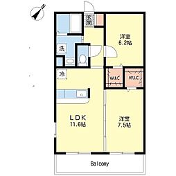 ロイトン・E 2LDKの間取図画像