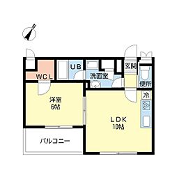 ソレイユ 1LDKの間取図画像