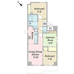サニープレイス中山 3LDKの間取図画像