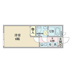 ビューラー鹿島田 1Kの間取図画像