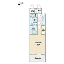 SKYGARDEN 1Kの間取図画像