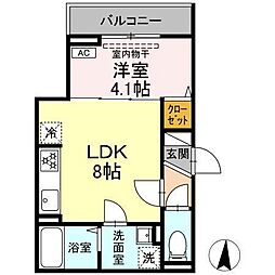 D Paina 宿河原七丁目 3階1LDKの間取り