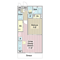 MobilityTerrace 1LDKの間取図画像
