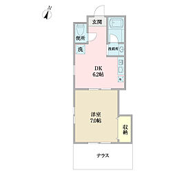 パークリフ 1DKの間取図画像