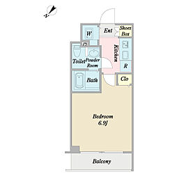 プロシード新横浜 1Kの間取図画像