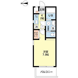 ラピスコート菊名 1Kの間取図画像